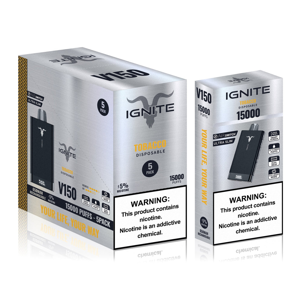 Ignite V150 Vape Device - Tobacco [5 Pack]