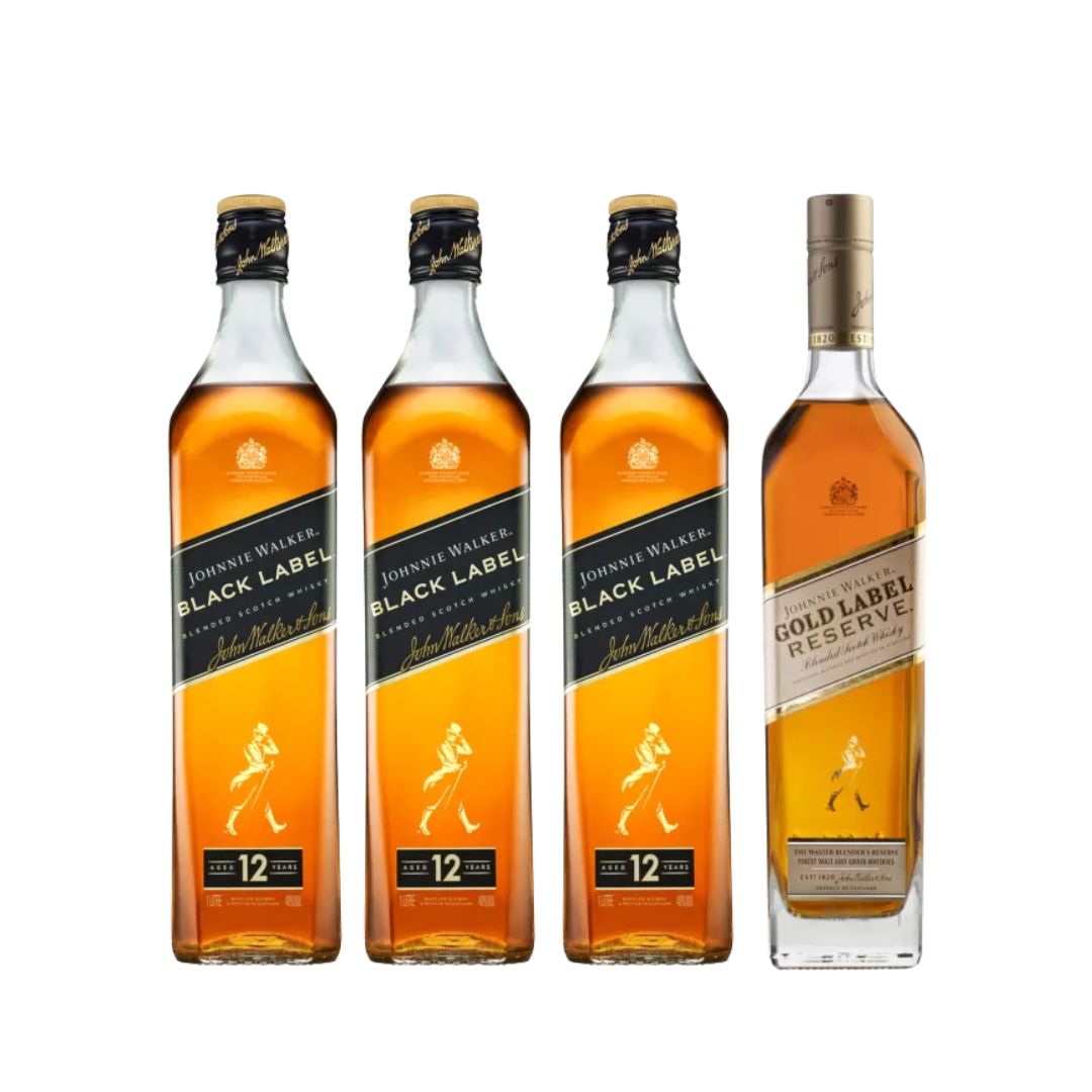 Combo Whisky Black Label + Gold Label Rerserve 750ml