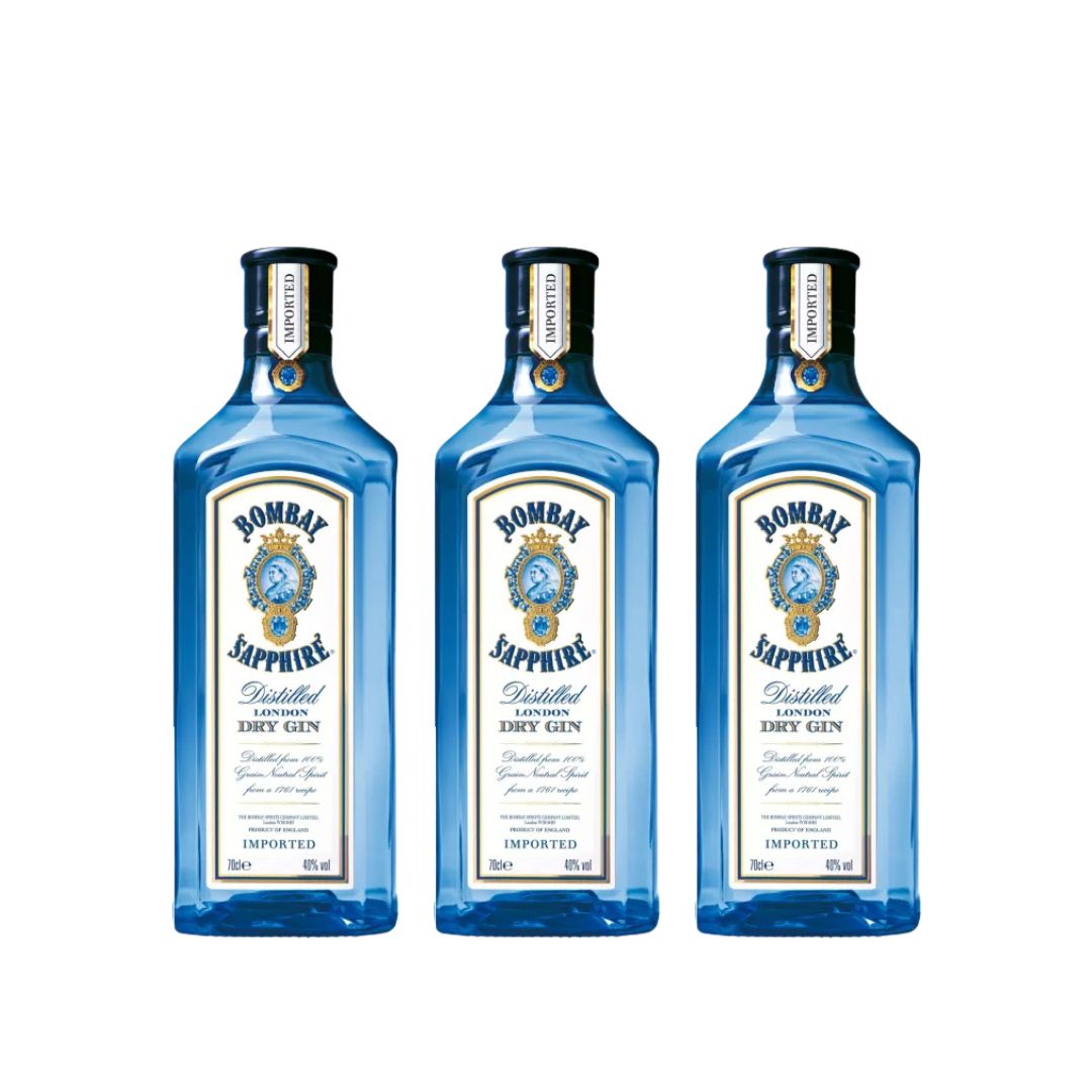 Combo 3 Gin Bombay Sapphire Dry London 750 ml