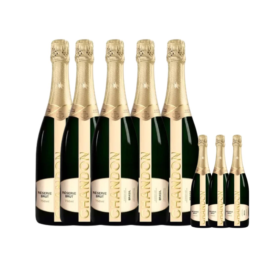 Combo 5 Espumante Chandon Brut 750 ml + 3 Miniatura BRINDE