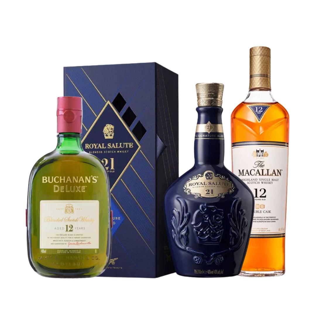 Royal Salute, Macallan 12 Anos e Buchanans - Black Friday